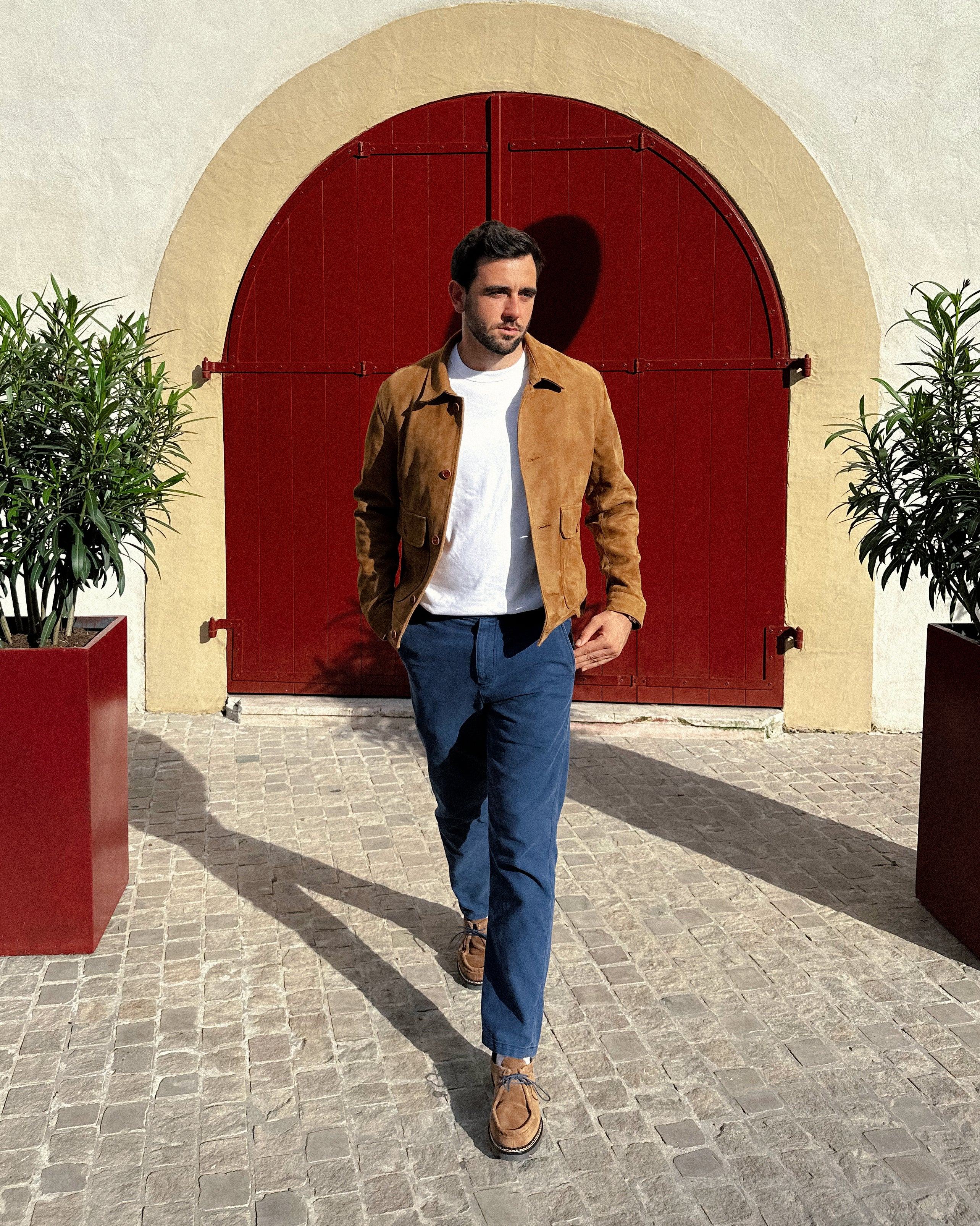 Blouson Cuir Velours Brad - Champ de Manoeuvres