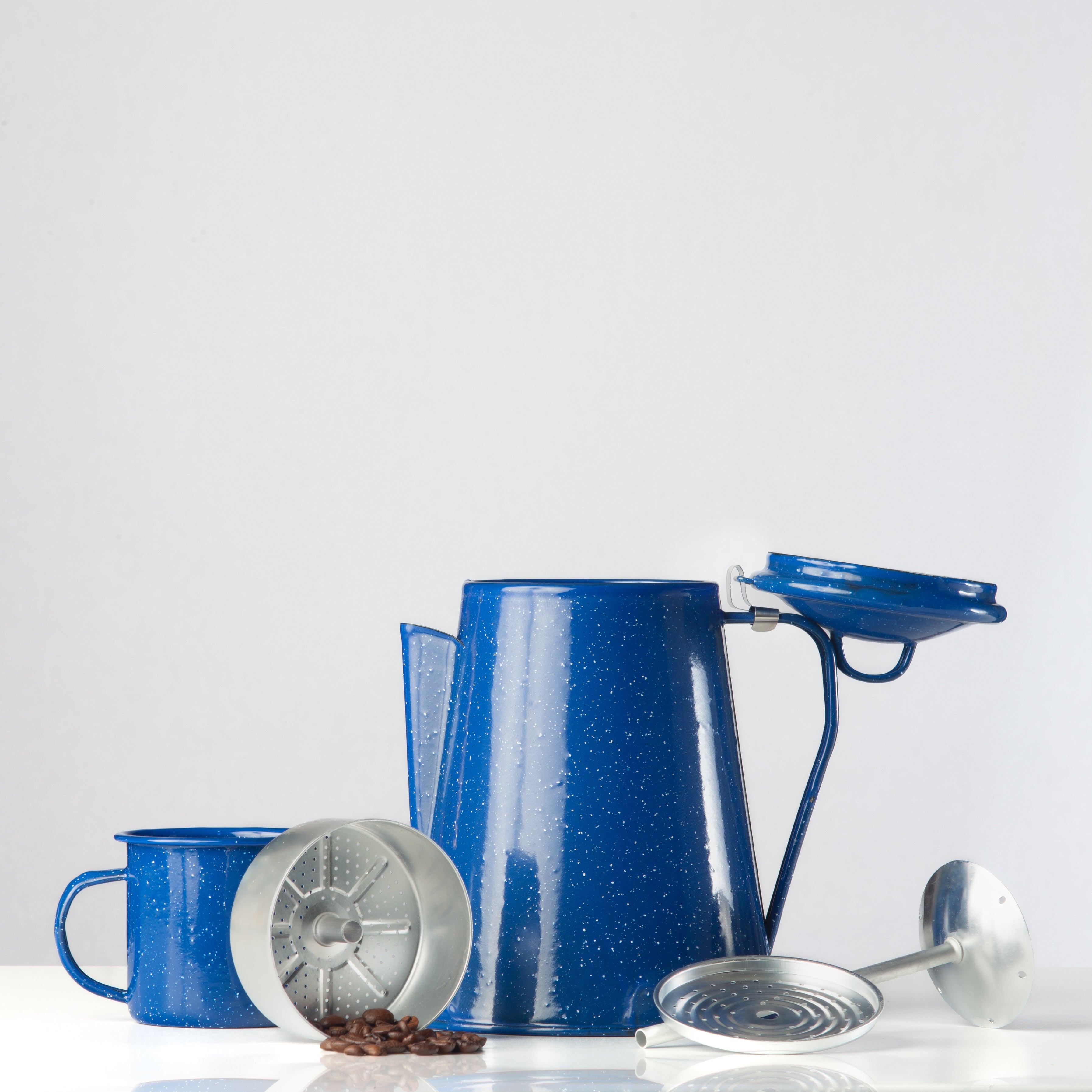 CAFETIERE BLEUE ÉMAILLÉE - Champ de Manoeuvres