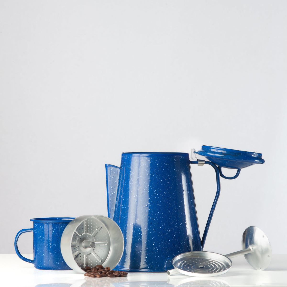 CAFETIERE BLEUE ÉMAILLÉE