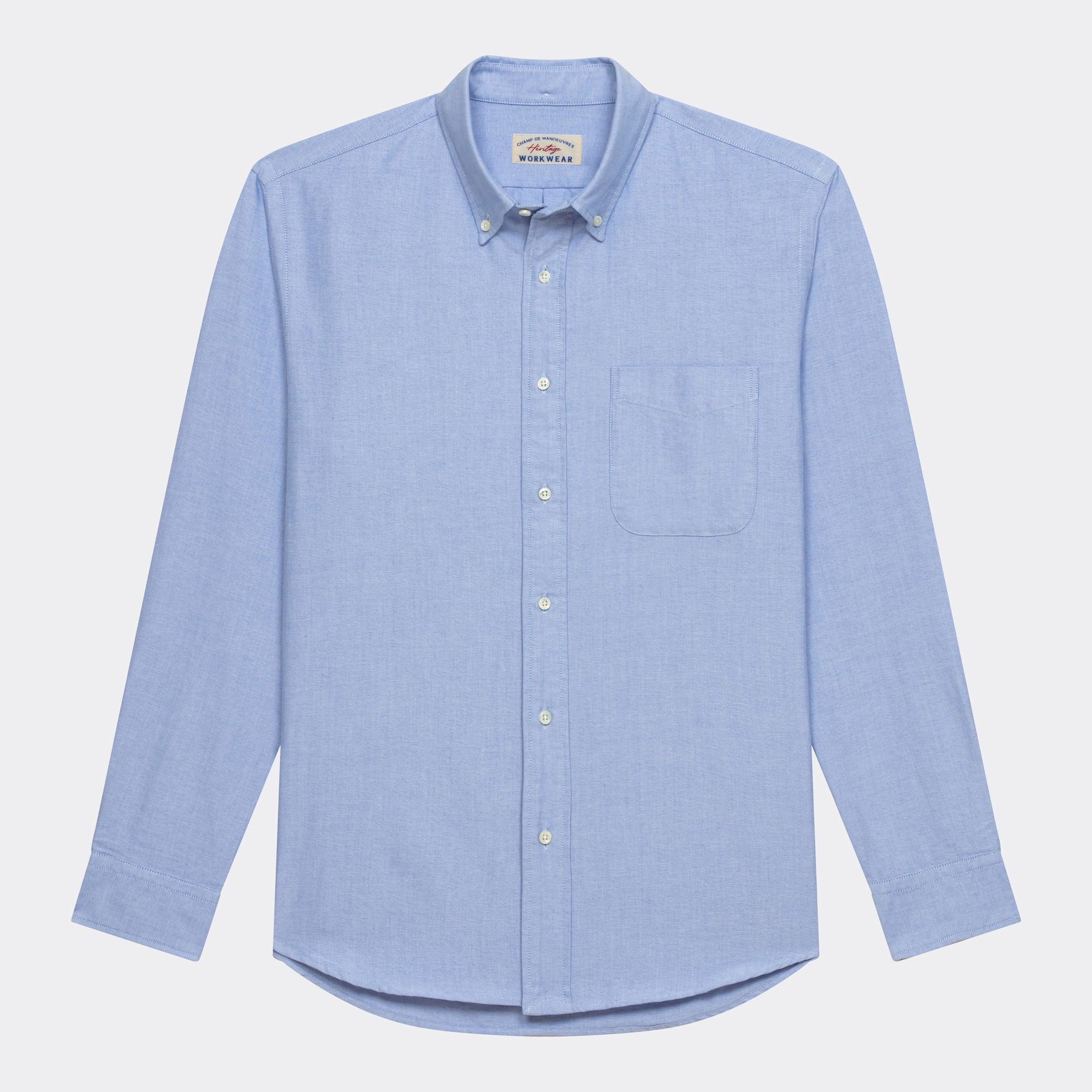 Chemise oxford button down bleue - Champ de Manoeuvres