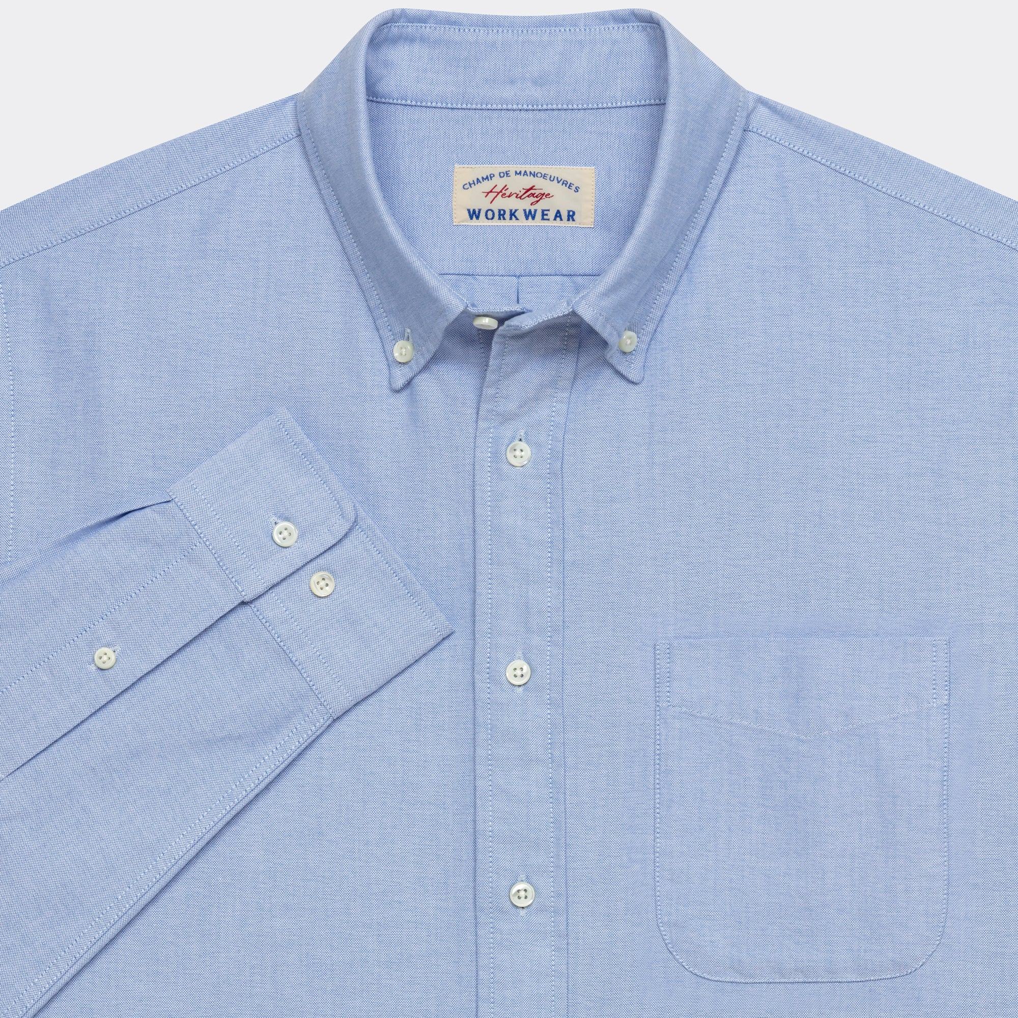 Chemise oxford button down bleue - Champ de Manoeuvres