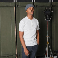 T-shirt henley manches courtes pour homme