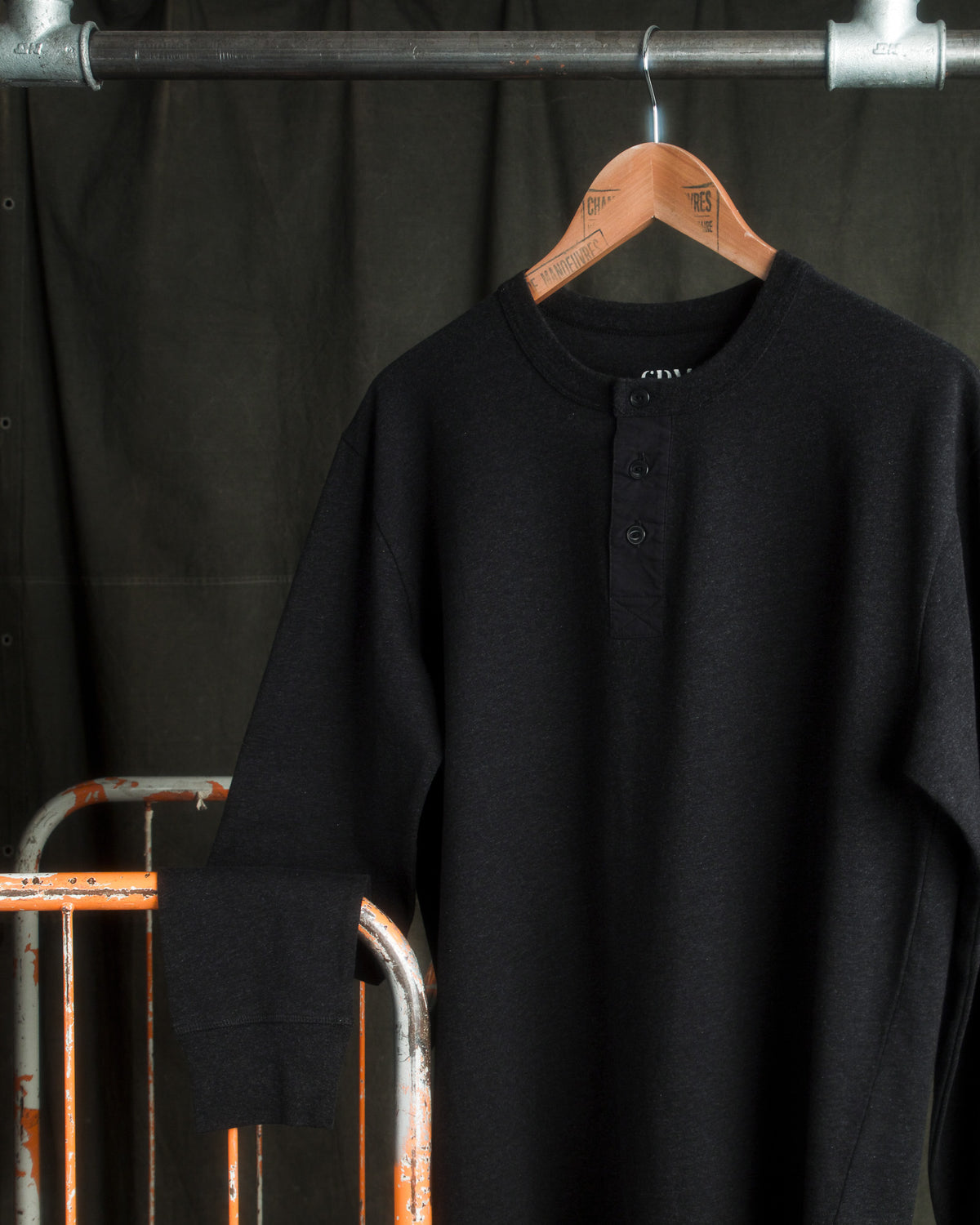 henley noir anthracite pour homme