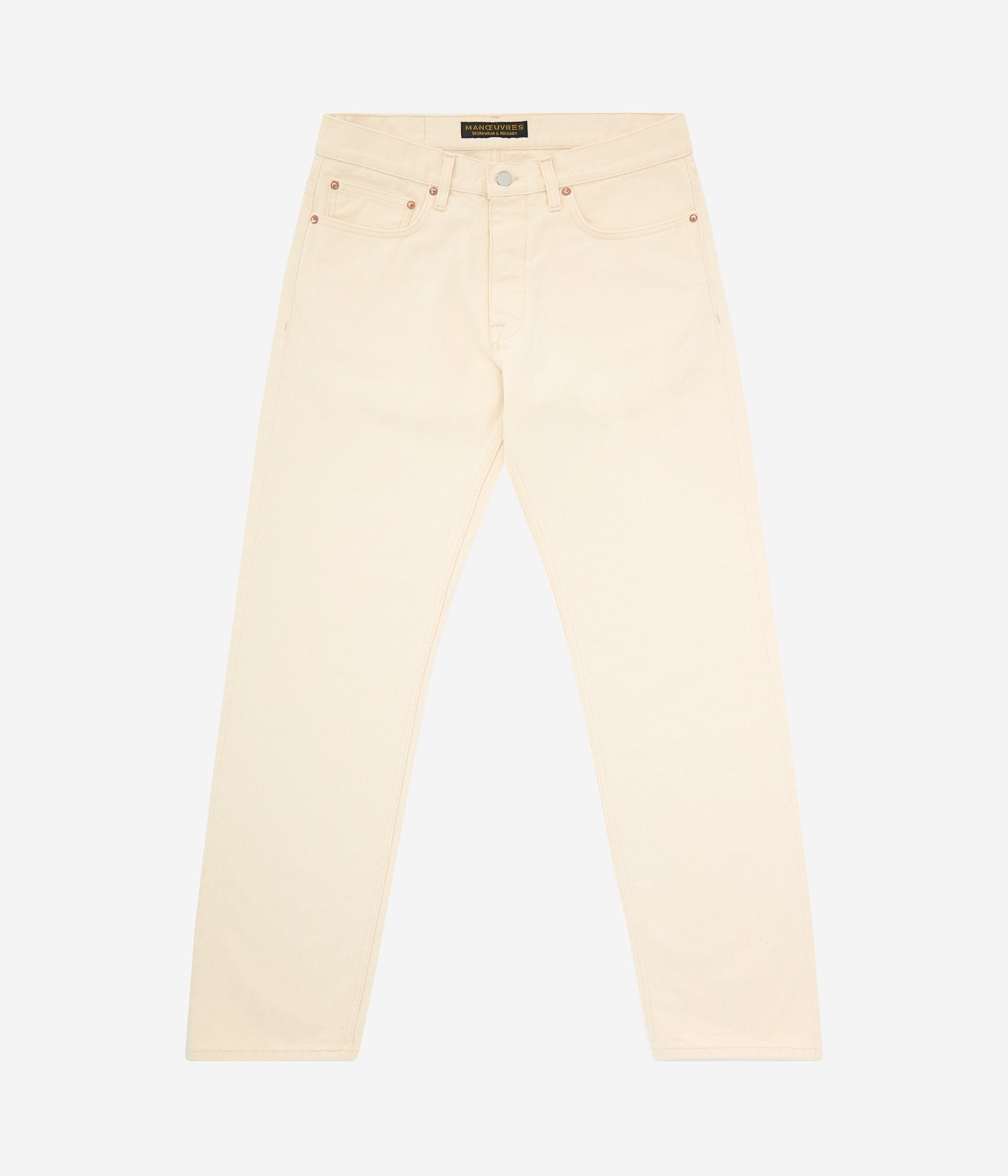 Ecru Japanese Straight Jeans Rinse — Cut 3320