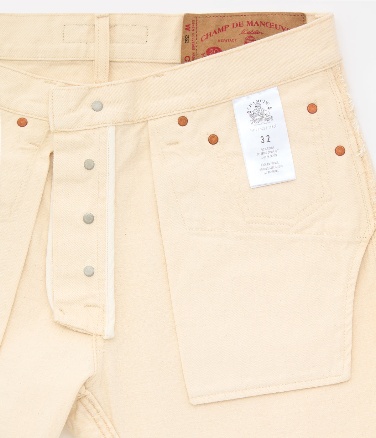 Ecru Japanese Straight Jeans Rinse — Cut 3320