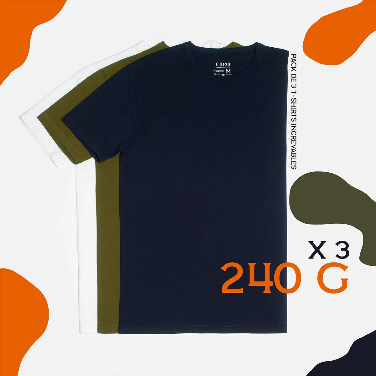 Pack T-shirt Homme Colletage