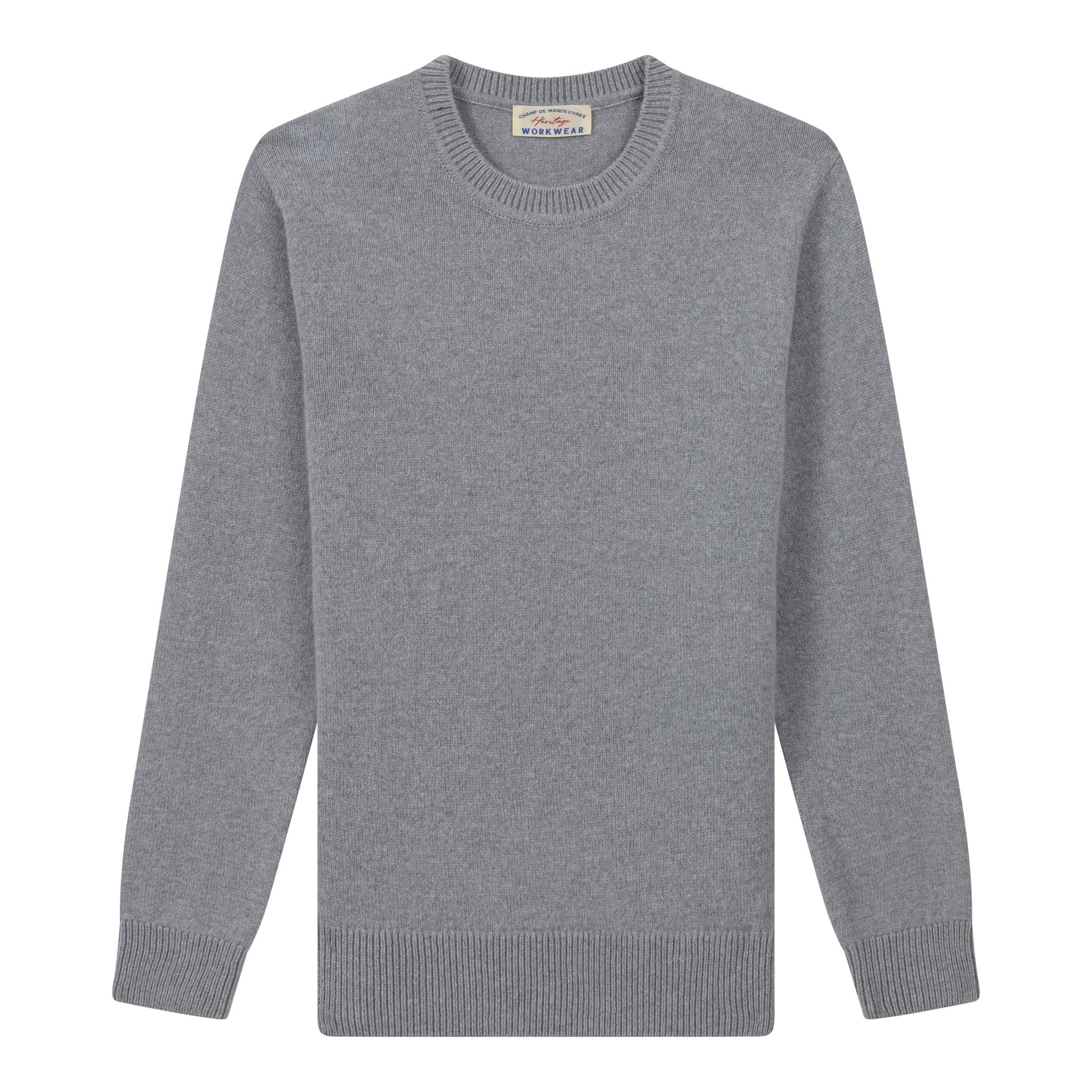Pull Lambswool Gris clair - Champ de Manoeuvres