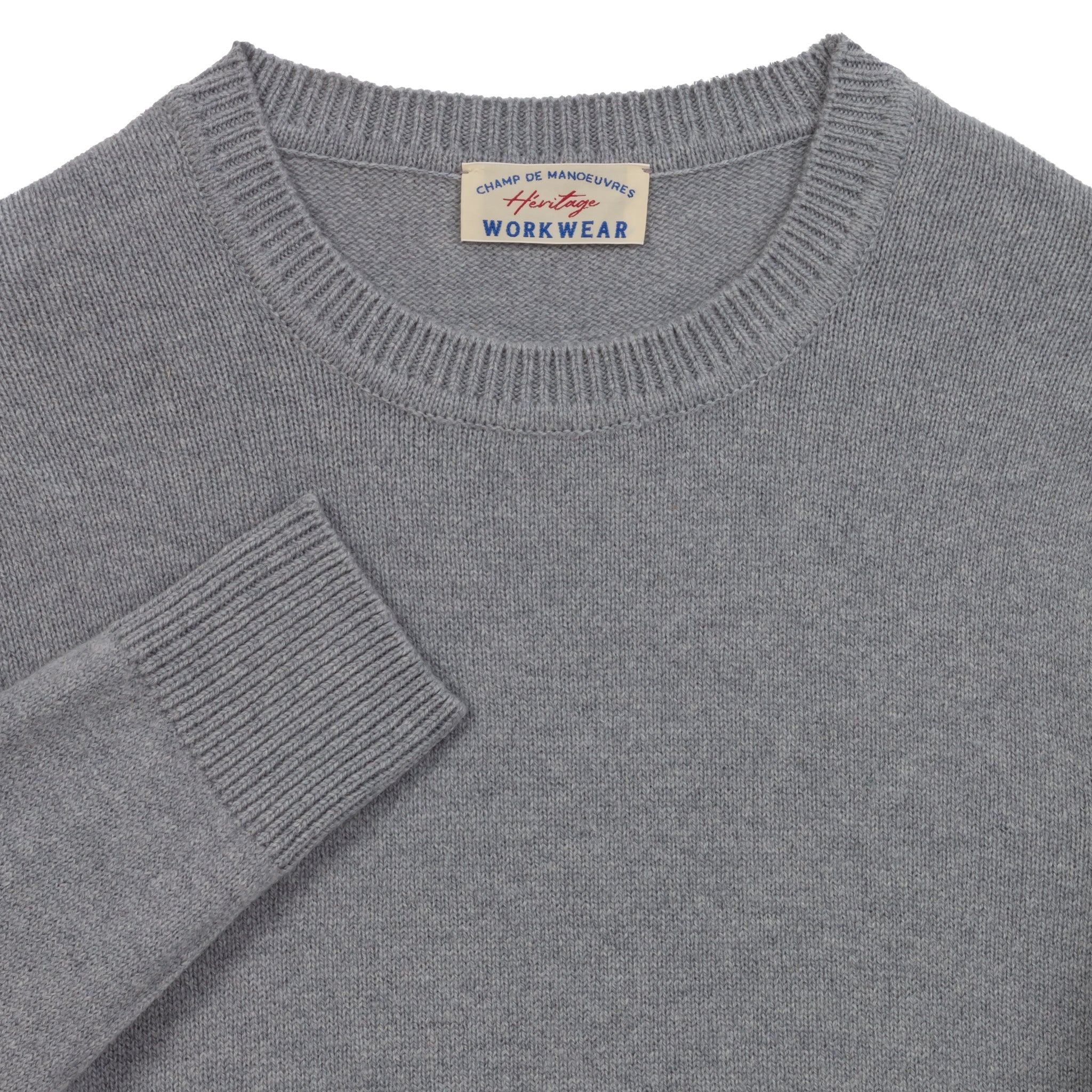 Pull Lambswool Gris clair - Champ de Manoeuvres