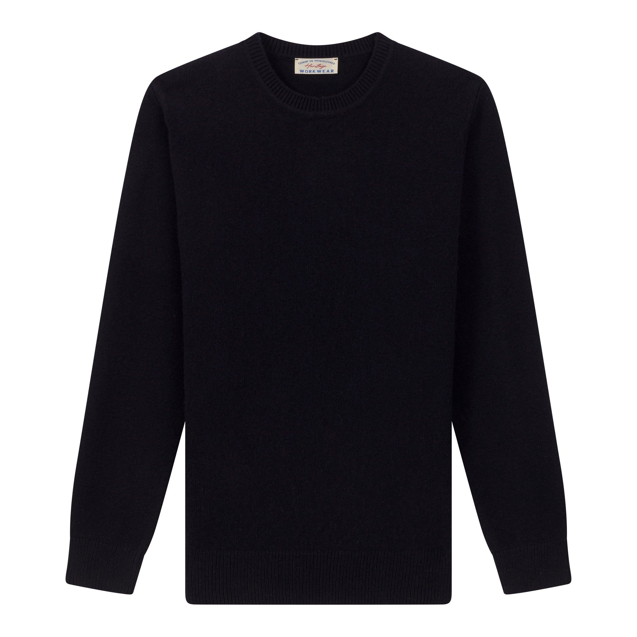 Pull Lambswool Marine - Champ de Manoeuvres