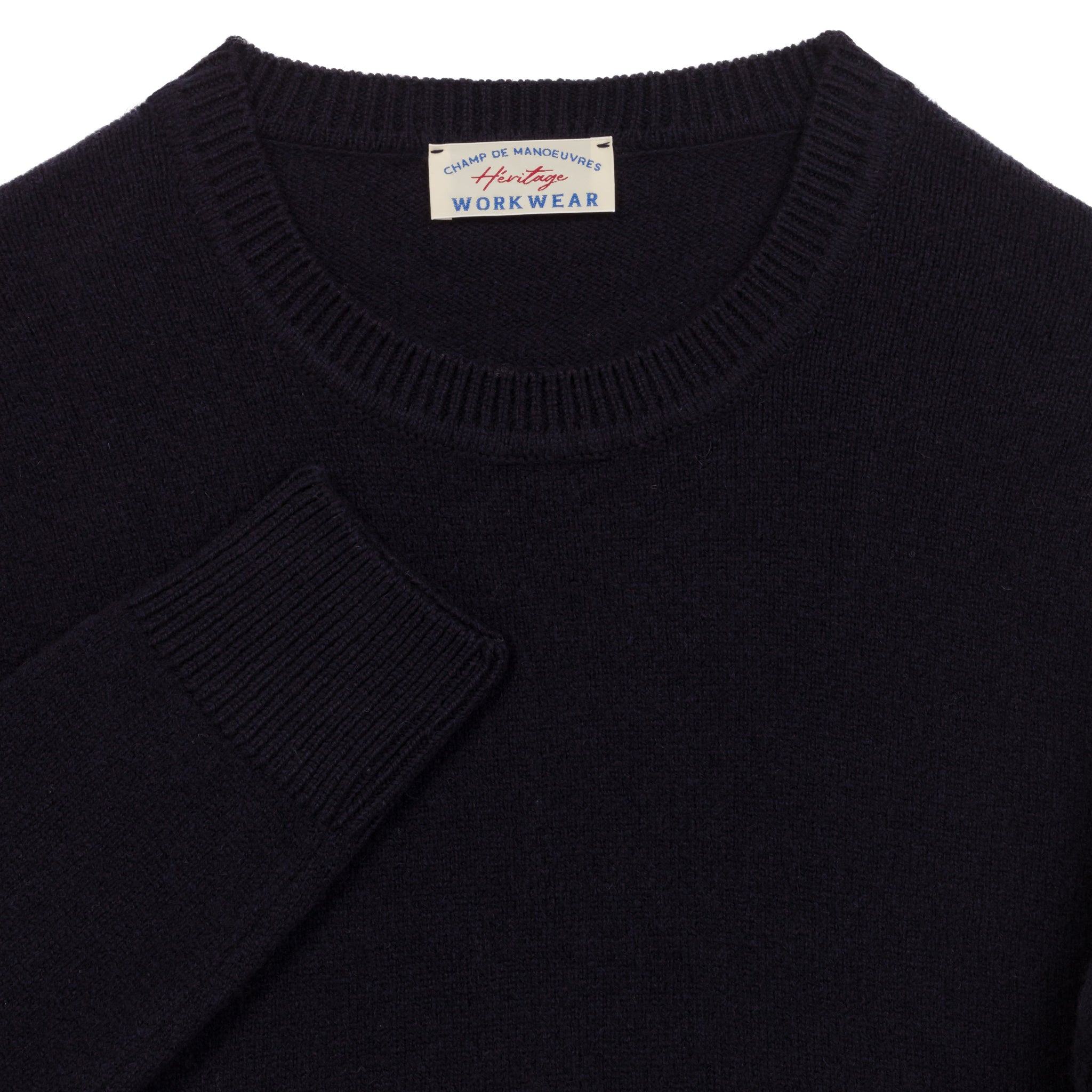 Pull Lambswool Marine - Champ de Manoeuvres