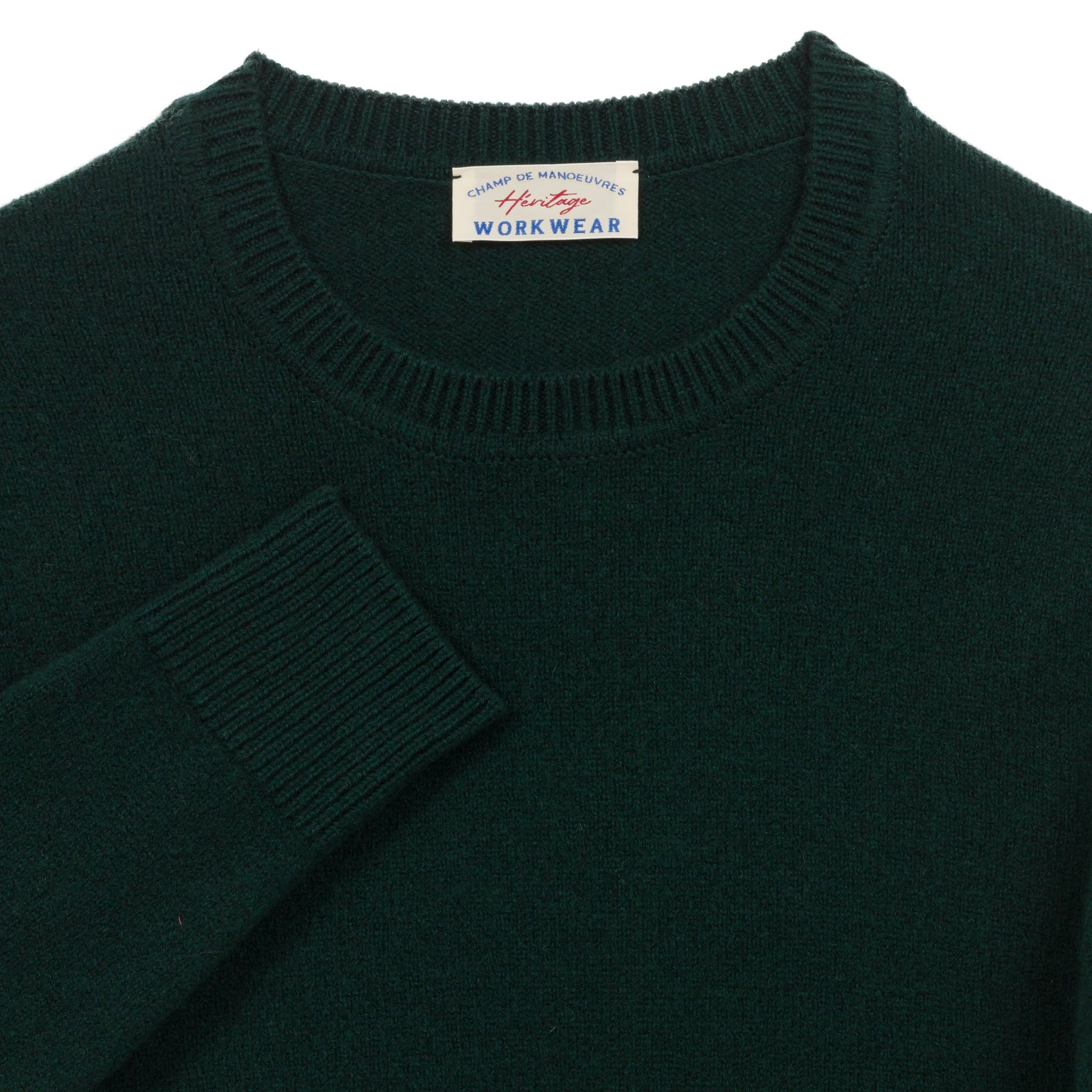 Pull Lambswool Vert Forêt - Champ de Manoeuvres