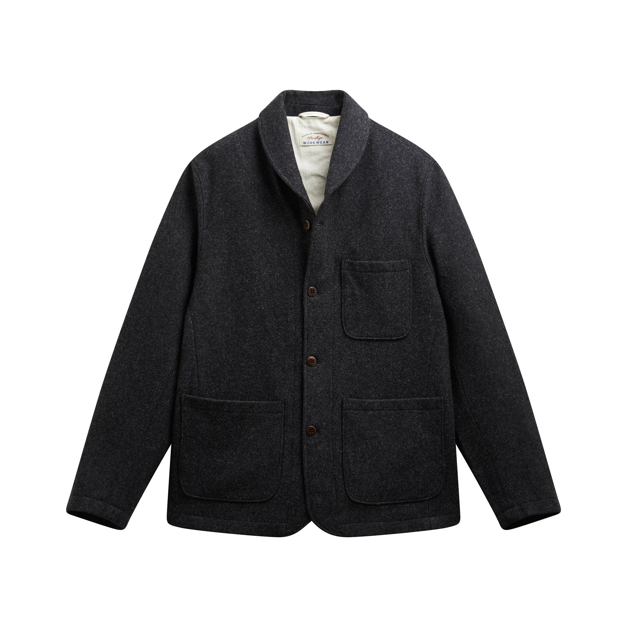 Veste de travail laine marina - Champ de Manoeuvres