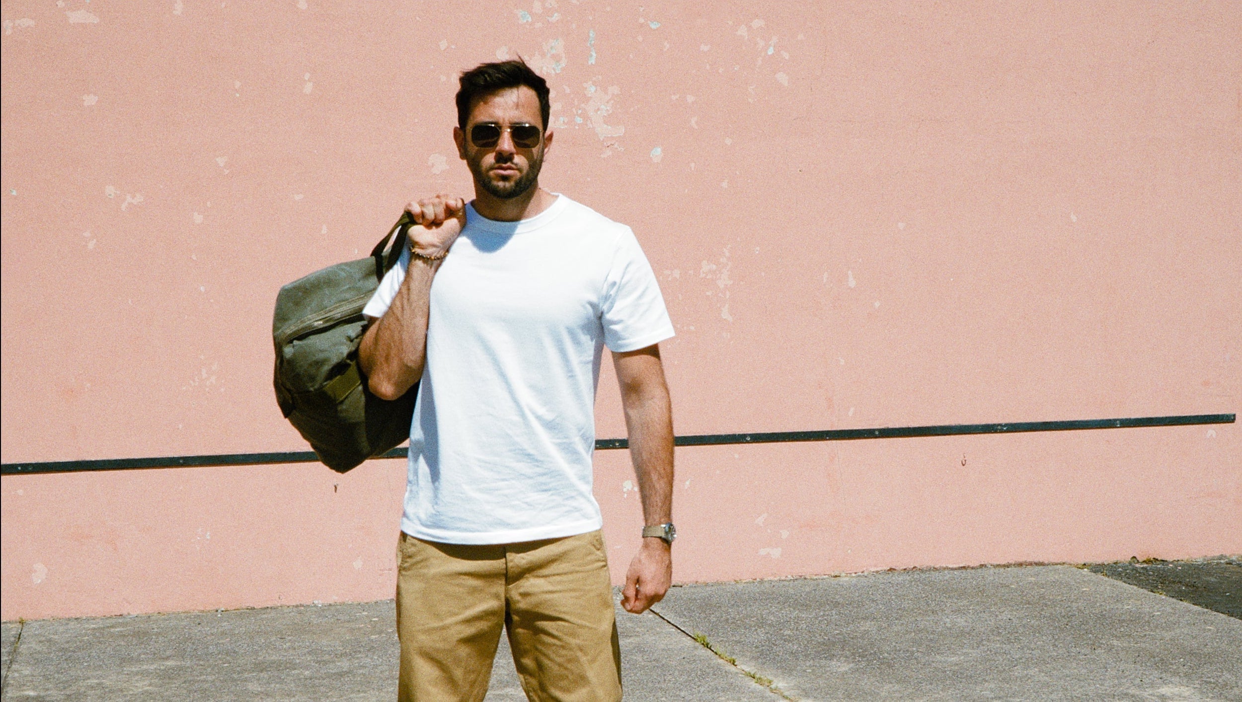 T-SHIRT COLLETAGE MILITAIRE BLANC