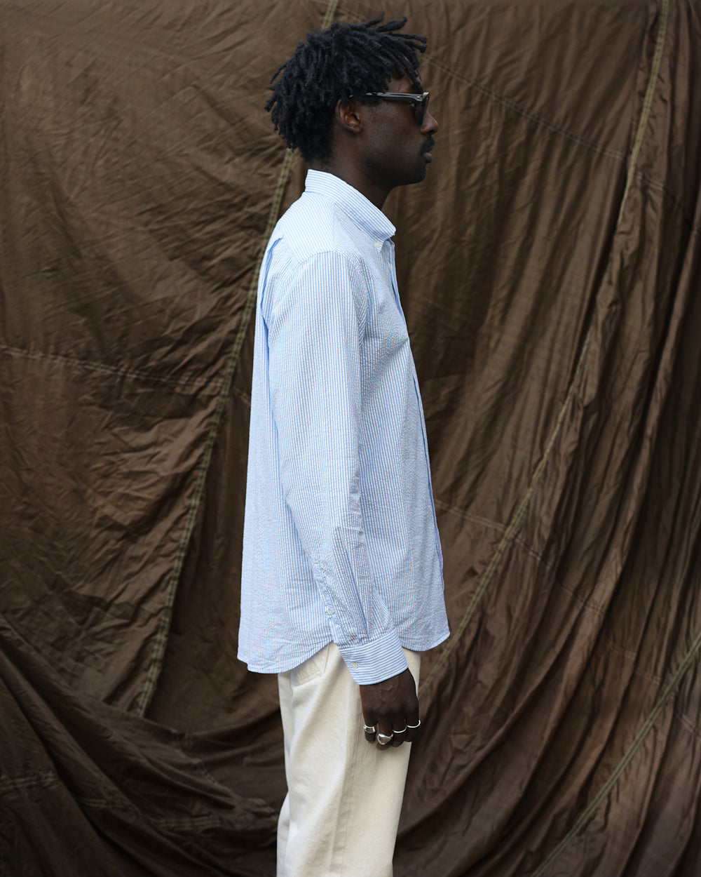 Chemise Seersucker à Rayures