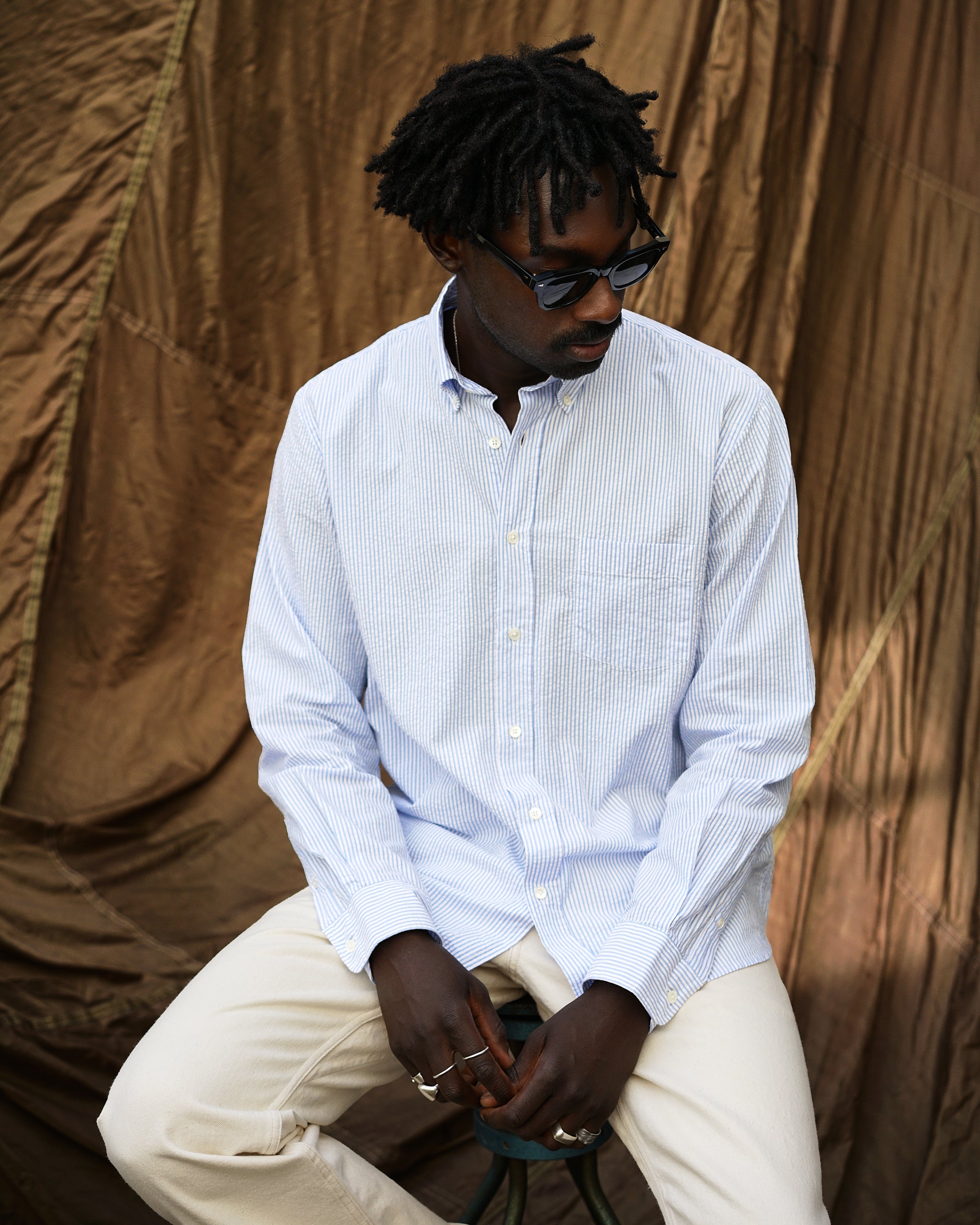 Chemise Seersucker à Rayures
