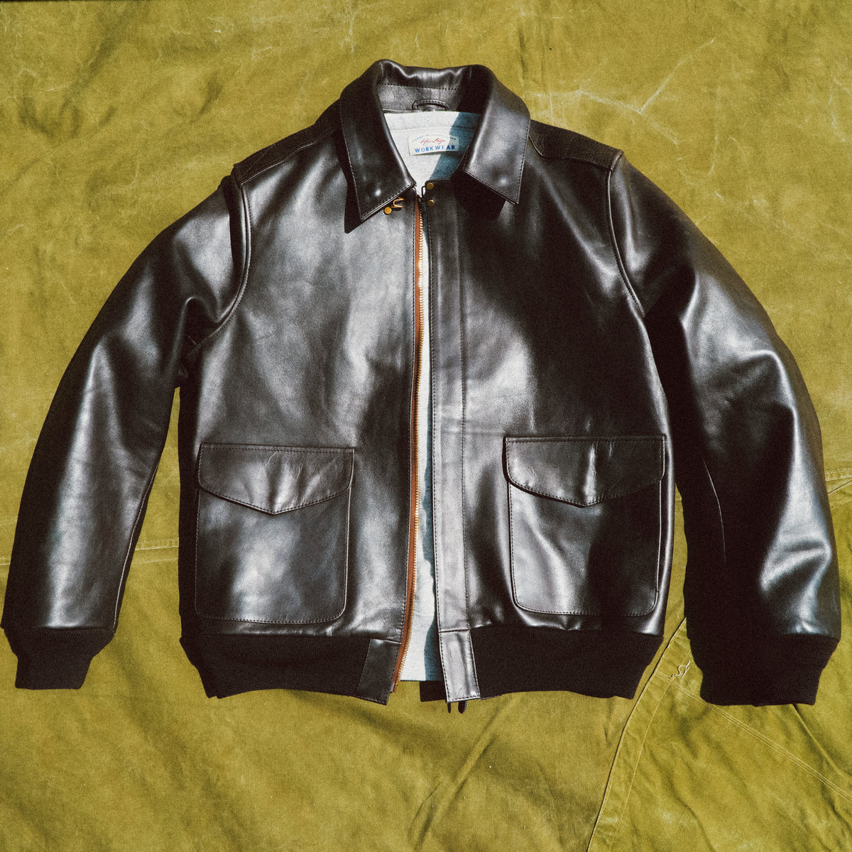 Blouson Aviateur Bombardier — détail, detailcolaviatorblousonencuirpourhommeepais colamovible
