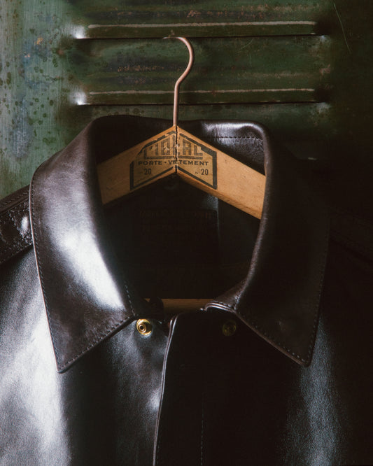 DETAIL COL AVIATOR BLOUSON EN CUIR POUR HOMME ÉPAIS, COL AMOVIBLE