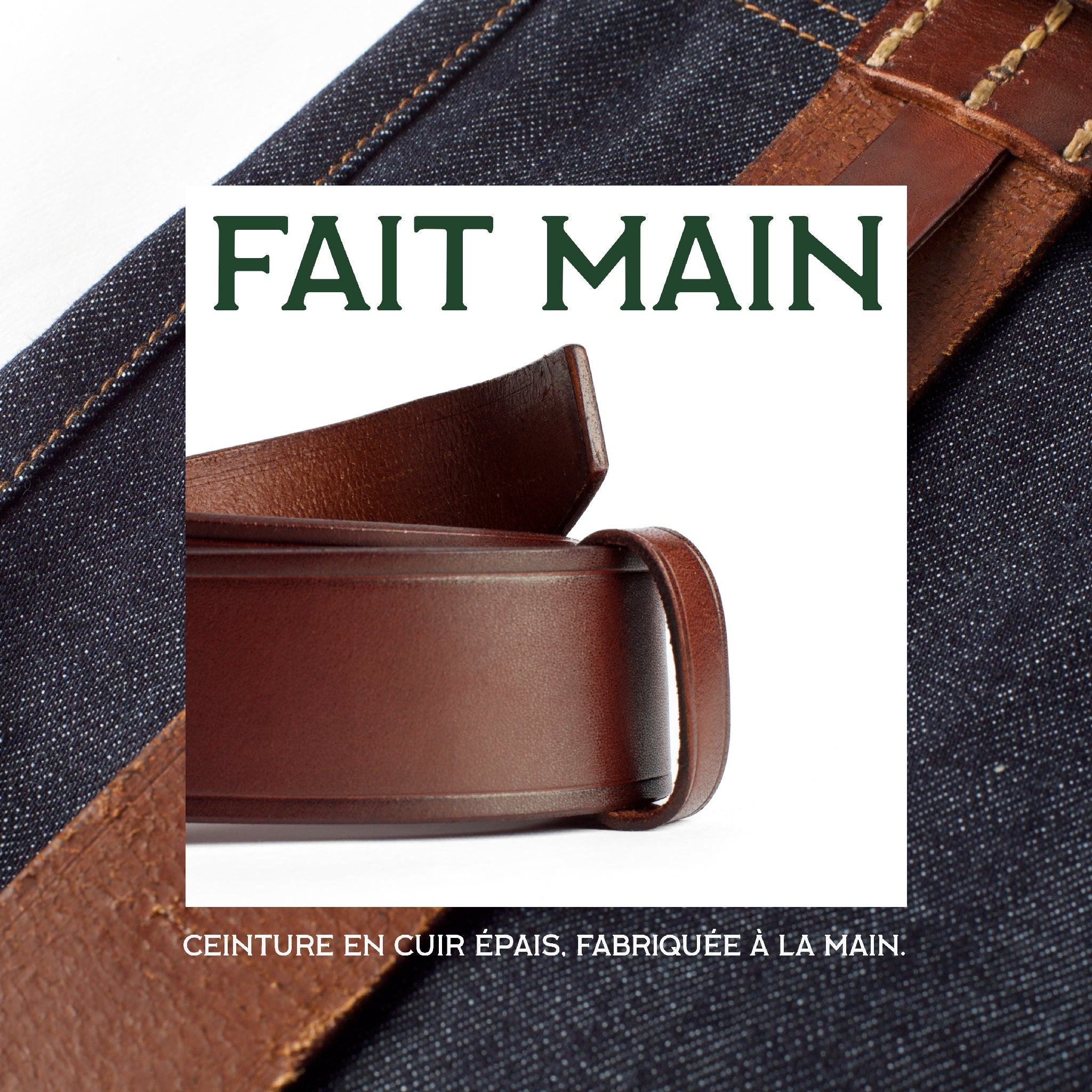 Ceinture en cuir à simple ardillon - Champ de Manoeuvres 