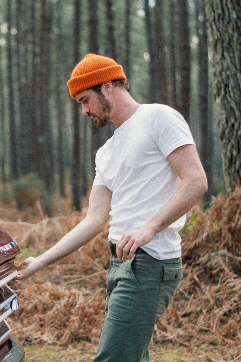 Orange Vintage Wool Beanie 