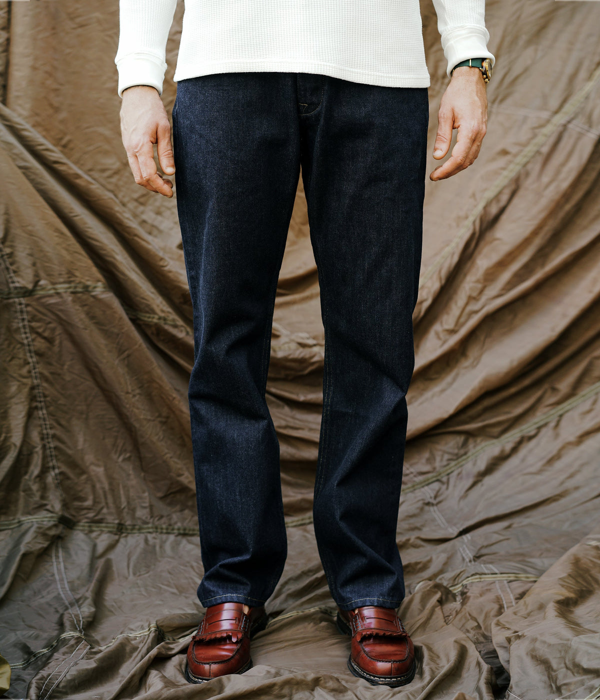 Jean Droit Japonais 14 oz bleu