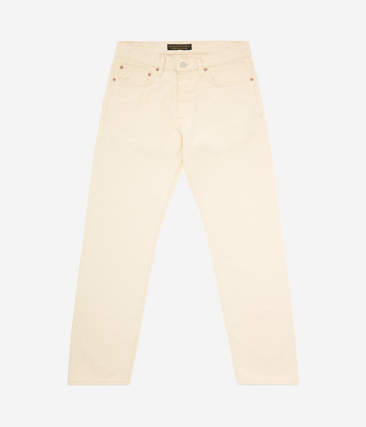 Ecru Japanese Straight Jeans Rinse — Cut 3320
