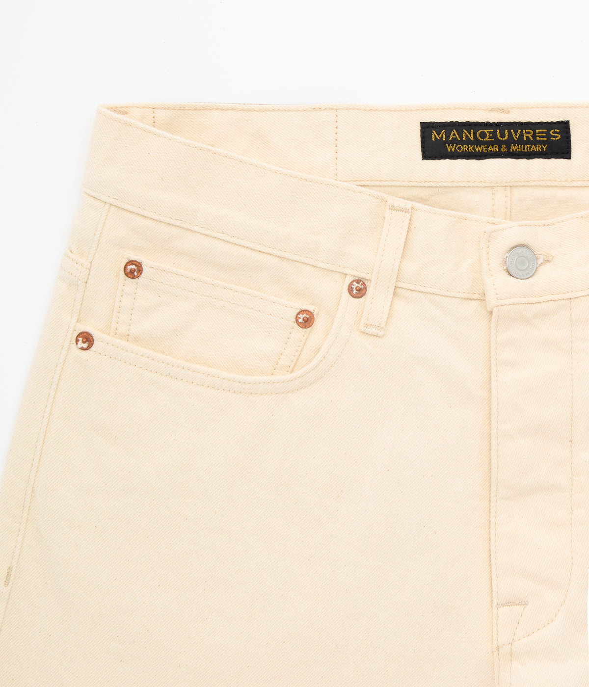 Ecru Japanese Straight Jeans Rinse — Cut 3320