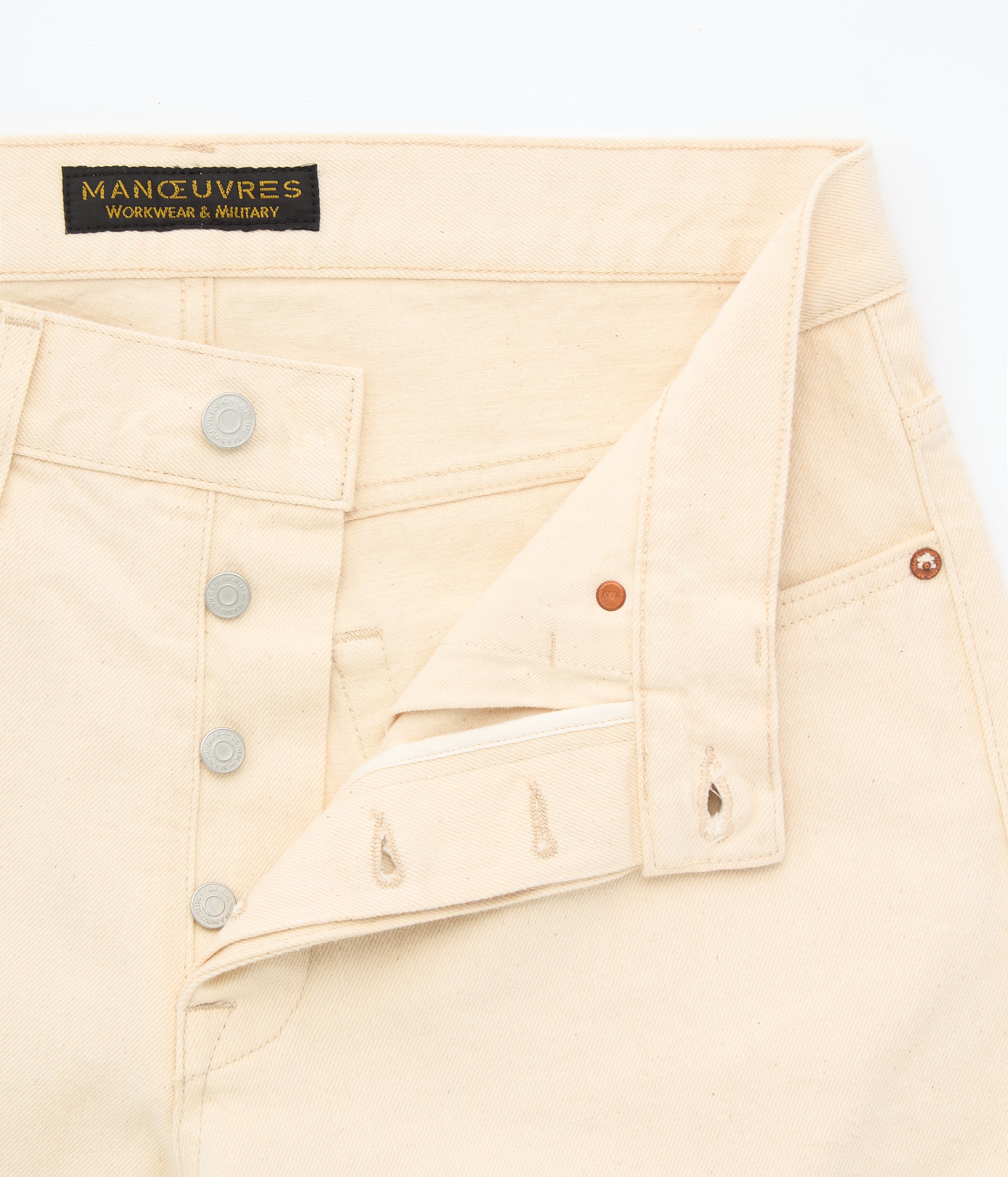 Ecru Japanese Straight Jeans Rinse — Cut 3320
