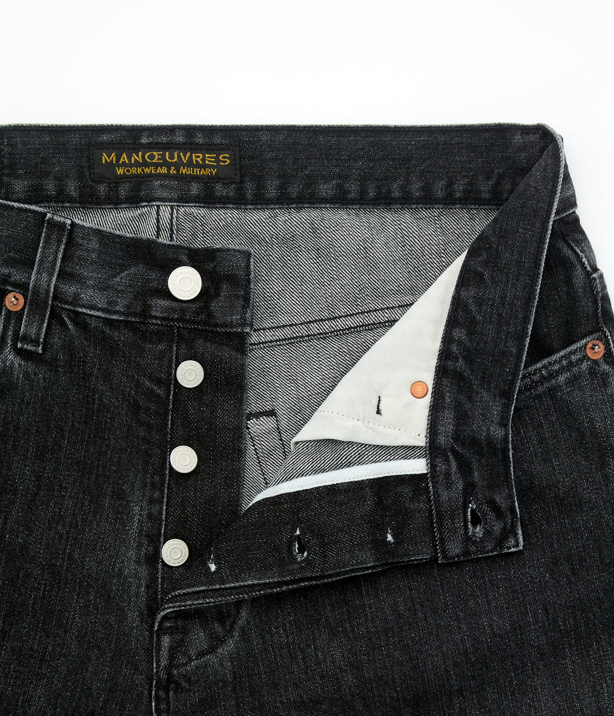 Jean Droit Japonais Sel et Poivre 14 oz