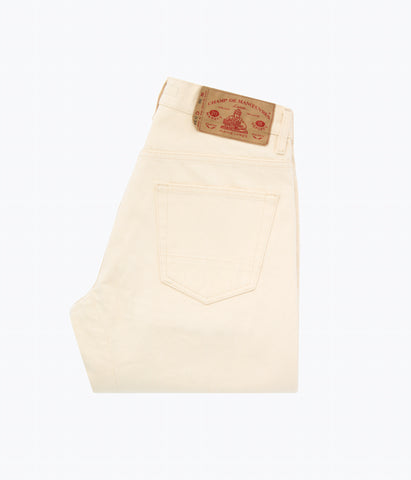 Jean Droit Japonais Écru Rincé 14 oz