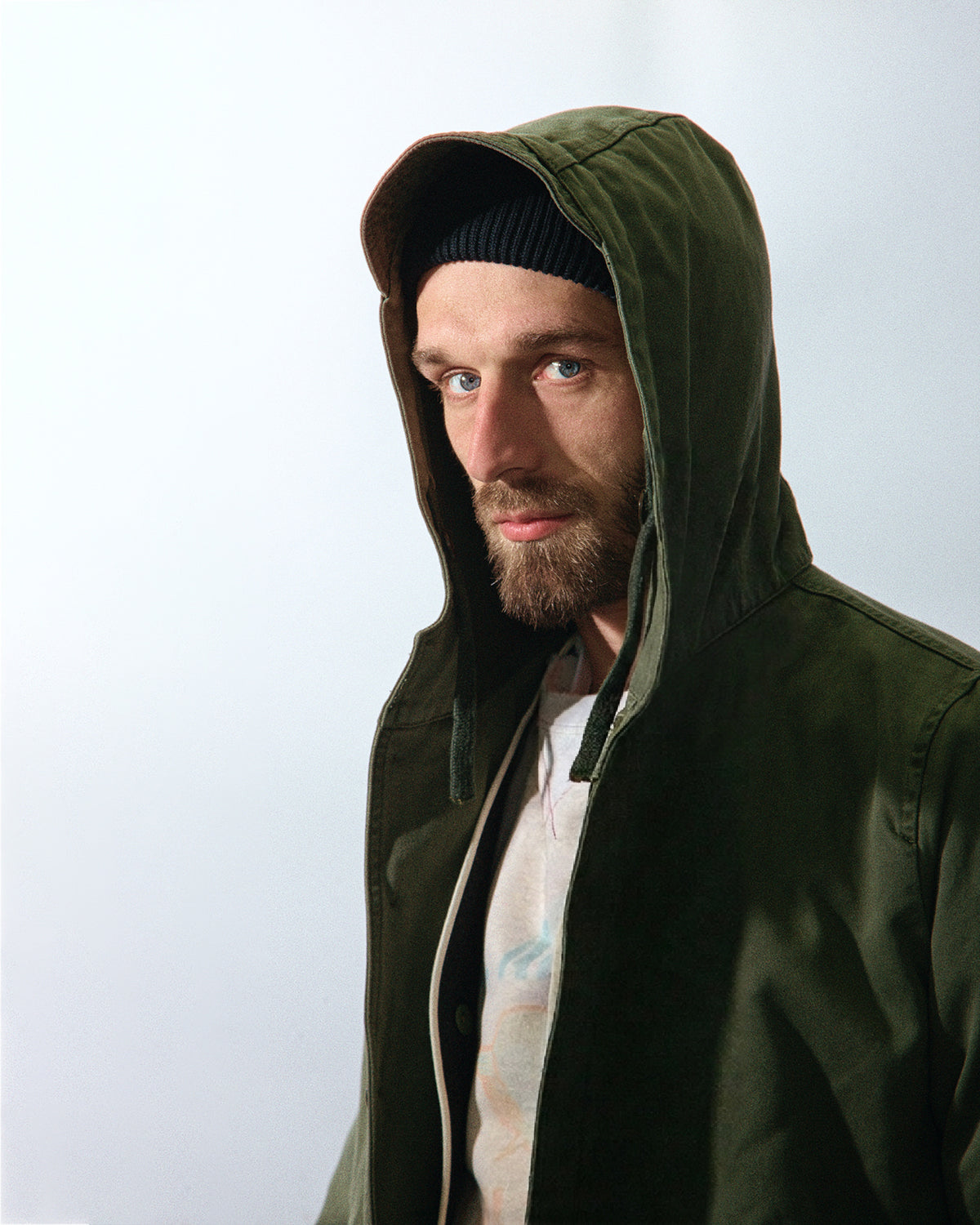 Parka Fishtail Homme en Moleskine Kaki
