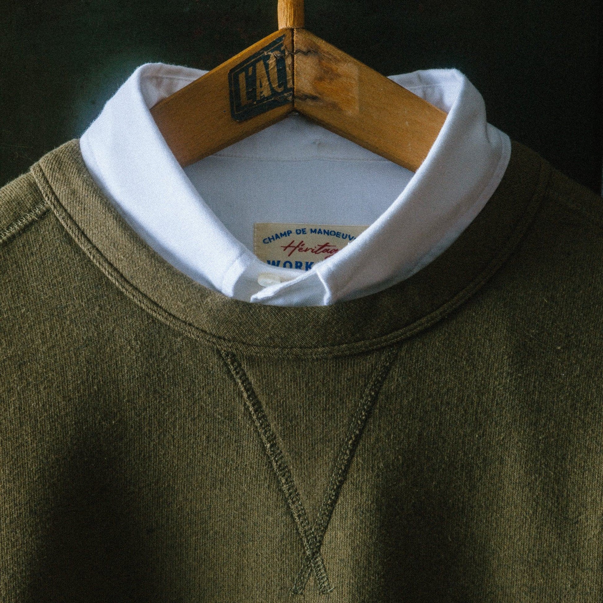 Sweatshirt Heritage kaki - Champ de Manoeuvres 