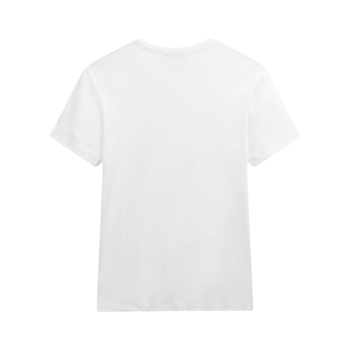 Tee-shirt blanc Héritage vu de dos à plat, jersey de coton blanc et col rond