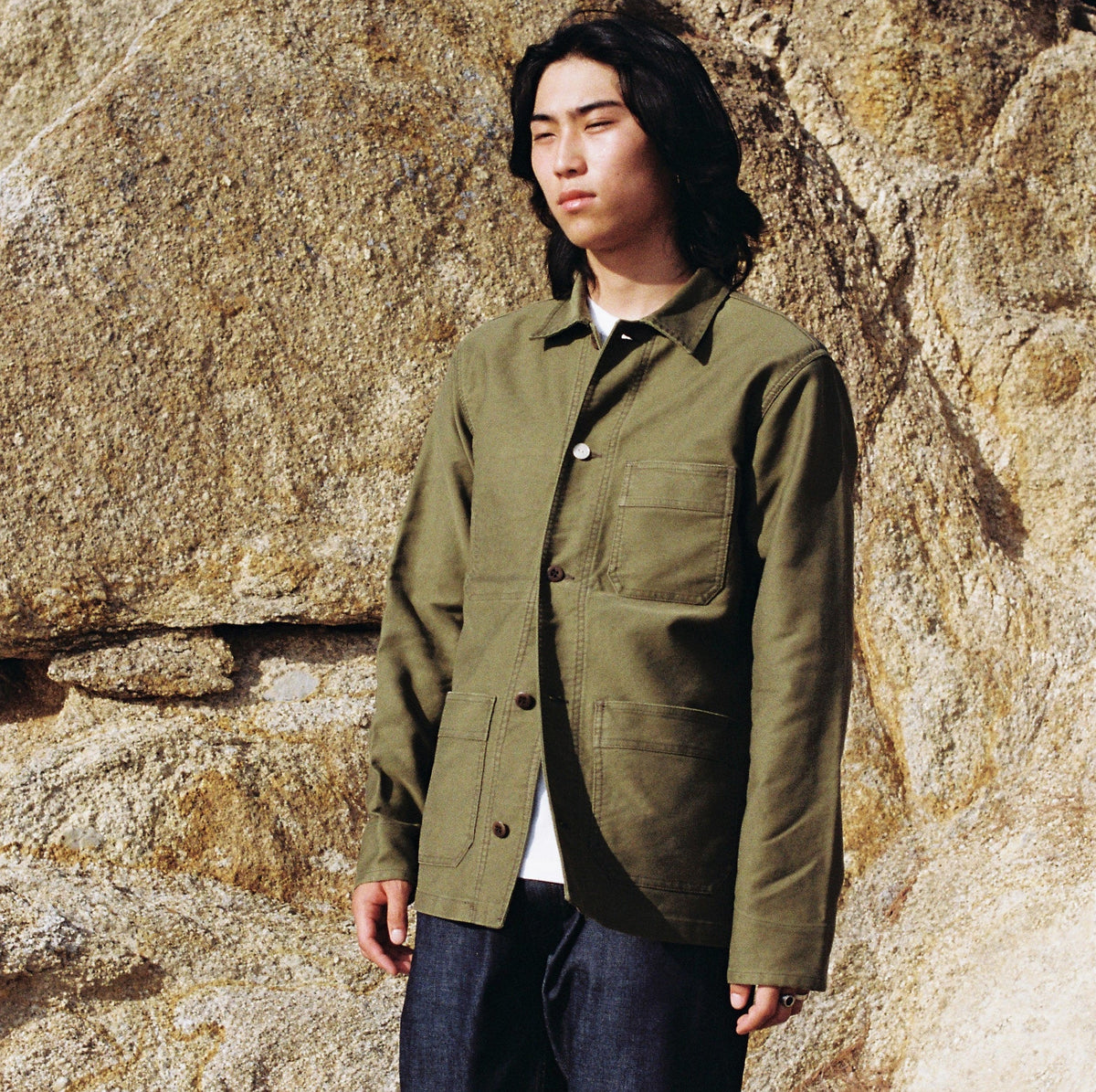 Veste de travail Moleskine olive