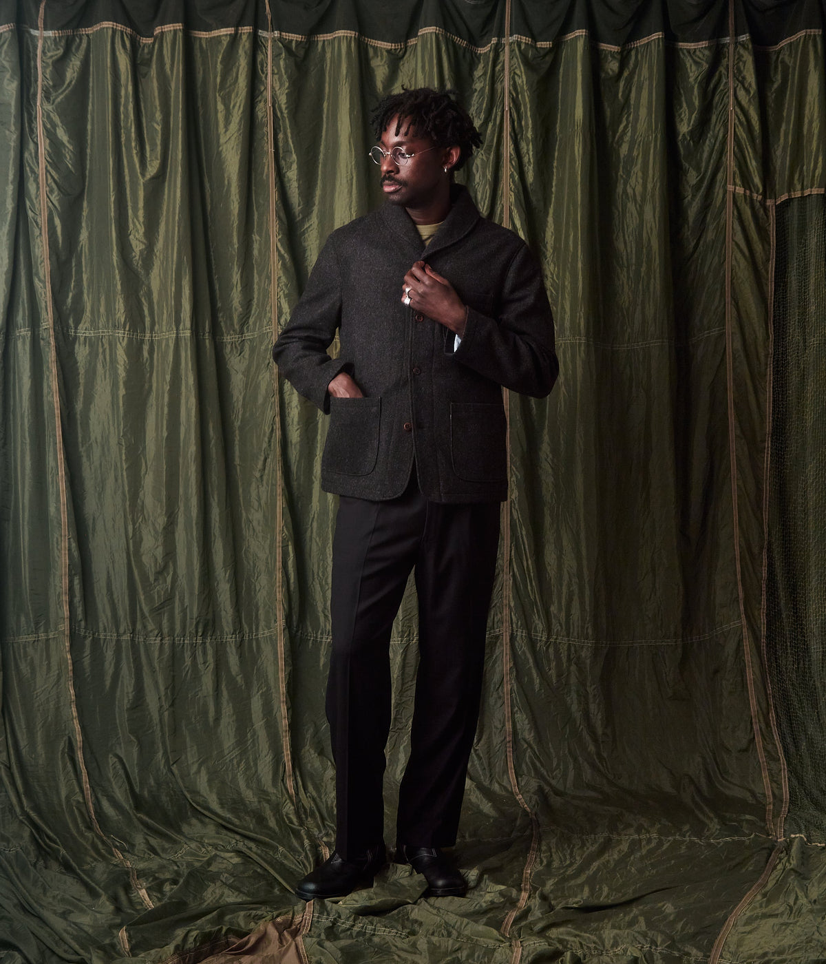 Veste de travail laine marina